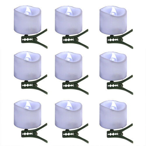 Flammenlose Clip-Teelichter, 3,6 x 3,6 cm, 9er-Pack
