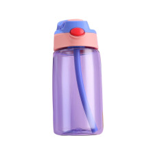 Garrafa de água infantil azul claro, 500ml, à prova de vazamentos, personalizada.
