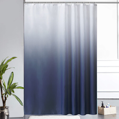 Gradient Digital Print Shower Curtain, Dark Blue, 90x180cm