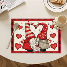 Valentine's Placemats with Red Heart Design 12" x 18" (4
