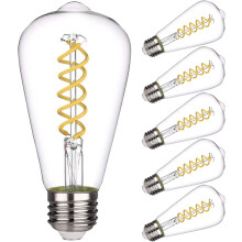 ST19 Edison LED Bulb 4000K Dimmable 6W E26 6-Pack