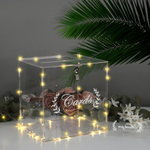 Acrylic Wedding Decor Set: Gift Box, Welcome Stand & String