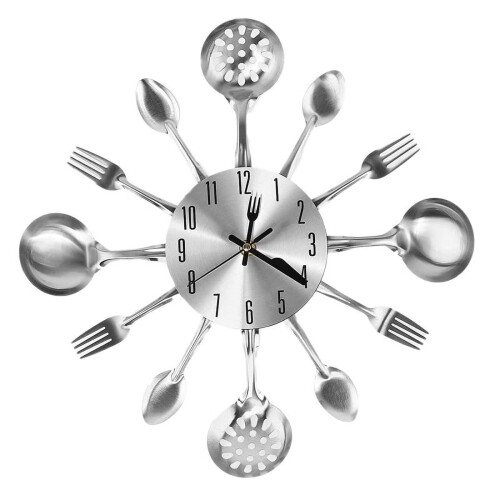 14 Inch Metal Fork and Spoon Wall Clock