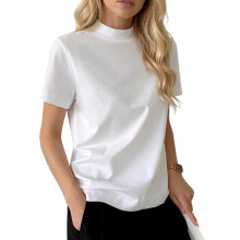 Womens Oversized Cotton Shirt Trendy Loose Fit Top-White XXL