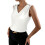 Women's Silk  Sleeveless V-Neck Casual  Basic-White XXL 1