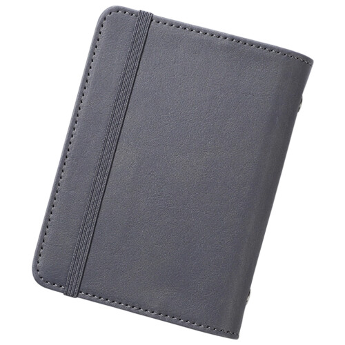 Leather Binder Notepads With 80 Sheets and Elastic Strap-grey