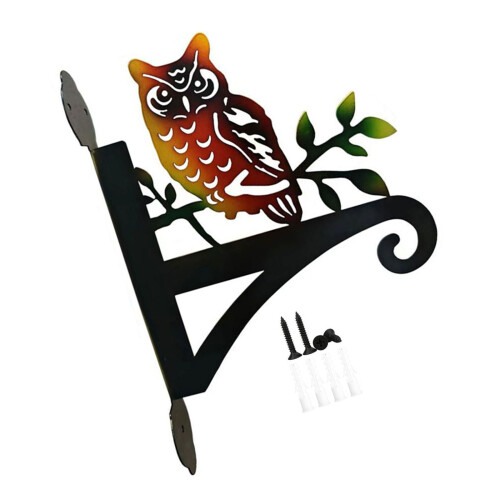 Iron Owl Design Hanging Bracket Plant Hangers Bracket Wall Mount