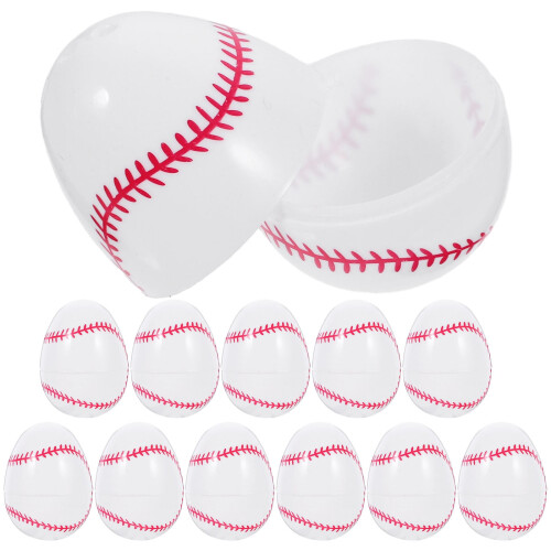 12er-Packung befüllbare Plastik-Ostereier mit Baseballmotiven