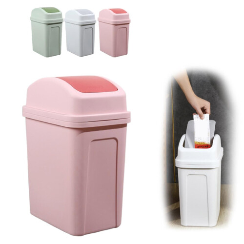 Kitchen Swing-Top Garbage Can with Lid, 12L