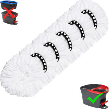 Set van 6 vervangende microvezel dweilkoppen voor O-Ceda EasyWrin