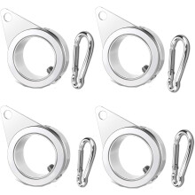 Anneaux de mât de drapeau en aluminium 1,25 pouce, lot de 4, argent mat