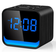Wooden FM Radio Alarm Clock with Dimmable Display