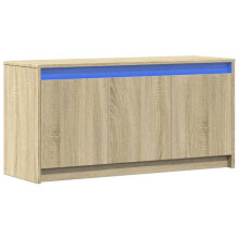 Mobile TV - HELLOSHOP26 - Mensola TV LED - Rovere Sonoma - 100x34x50 cm - Corredo Multimediale
