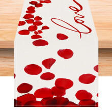 Valentine's Floral Linen Table Flag