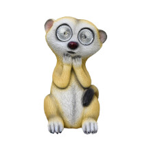 Soldriven trädgårdsdekoration av meerkat i harts, för utomhusbruk