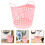 Roze ronde draagbare wasmand van plastic (1 stuk) 1