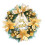 Pre-Lit Blue and White Pine Wreath with Ornaments 1