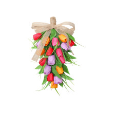 Artificial Tulip Teardrop Door Swag 40cm