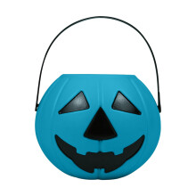 Halloween-kurpitsasanko sininen PVC-karkkiämpäri 6,69x8,27x5,51
