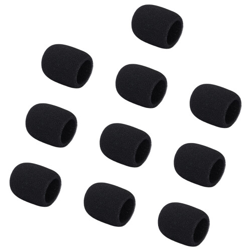 10Pcs Thicken Windscreen Sponge Foam Cover Lightweight-Black