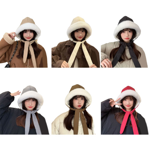 Stylish Convertible Hat Bag Ear Flap Cap Down Cotton-Black 1