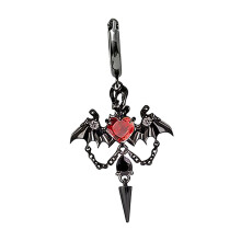 Fashionable Bat Wing Drop Earrings Fringe Details Trendy Gothic