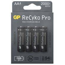 GP ReCyko Pro Rechargeable AA Batteries 2000mAh, 4-pack