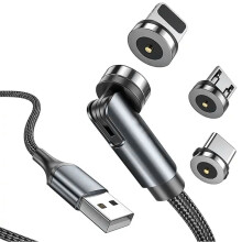 SiGN 3-in-1 360 Magnetkabel Lightning, USB-C, Micro-USB, 2,4 A - Schwarz