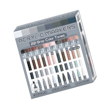 Professional Acrylic Markers Colorful Palette Layering-Gray