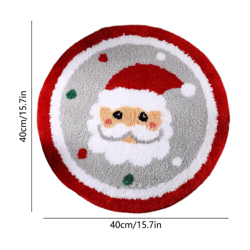 Snowflake Christmas Rug Red Polyester 15.7 x 15.7 in 2