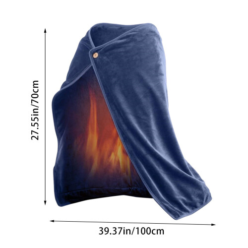 USB Heated Shawl Blanket 100x70cm Grey 2