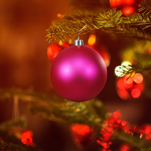Rosa, bruchsichere Weihnachtskugel aus Kunststoff, 20 cm (7,9 Zoll) 1