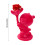 Flocked Bear Figurine with Rose – Resin Decorative 2