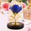 Blue Eternal Rose in Glass Dome with LED Night Light 1