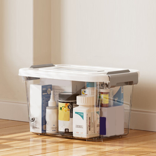 Clear Plastic Stackable Storage Bin with Latch Lid 40 x 28 2