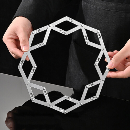 Stainless Steel Expandable Pot Mat with Snowflake Design