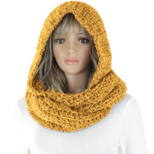 Unisex zachte gebreide sjaal met capuchon, winteromslag, ronde lus, nekwarmer_verrassingscadeau