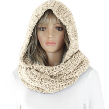 Unisex zachte gebreide sjaal met capuchon, winteromslag, ronde lus, nekwarmer_verrassingscadeau