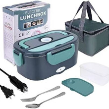 Electric Lunch Box Heater, 3 in 1 60w High Power Portable Microwave compatible Car and Home - 12v 24v /110v, Leak Proof, 1.5l Removable 304 Stainless