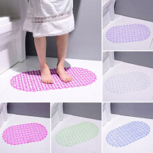 Oval Non-Slip Bath Mat Shower Bathroom Massage Mat WHITE_Surprise Gift