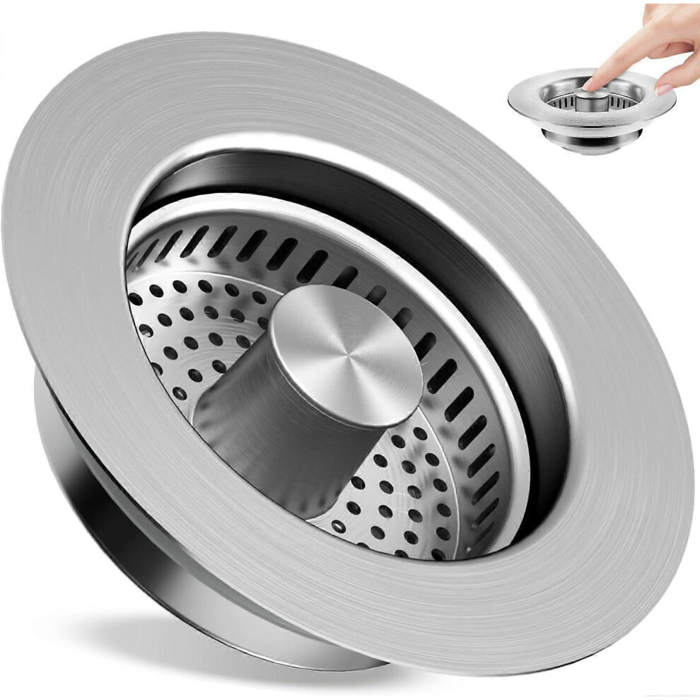 Black Friday Sink Drain Strainer 3 In 1, 304 Stainless Steel Pop Up Sink Plug_surprise Gift 6902344823441