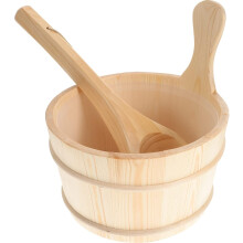 Sauna houten emmer en lepel set, sauna wateremmer, houten lepel set, vat set, sauna stoomwater accessoires_Verrassingscadeau
