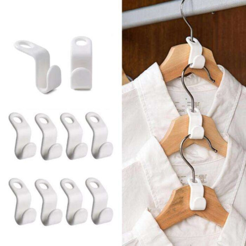 20-pack Clothes Hangers - Connecting Hook - Organizer White_Surprise Gift