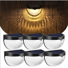 6pcs Solar Lamp Outdoor Lighting Control Induction Yard Decoration Solar Fence Wall Lamp Semicircular Energy-saving Street Lamp_Surprise Gift