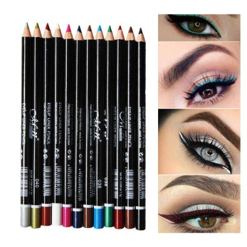 12 τεμάχια Eyeliner Μολύβι χειλιών Μολύβι ματιών Μολύβι χειλιών Δώρο έκπληξη μακιγιάζ