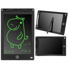 Digitales Zeichentablett für Kinder – Praktisches 8,5-Zoll-LCD-Tablet + Stift – Super Geschenk – Schwarz/Schwarz – Überraschungsgeschenk