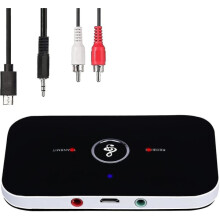 Black Friday Bluetooth 5.0 zender/ontvanger, 2-in-1 draadloze draagbare stereo audioadapter/ontvanger met RCA/3,5 mm AUX-aansluiting, lage latentie,