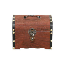 Black Friday Large Coin Box With Lock Gift Wooden Treasure Chest Children Adults_M_Surprise Gift