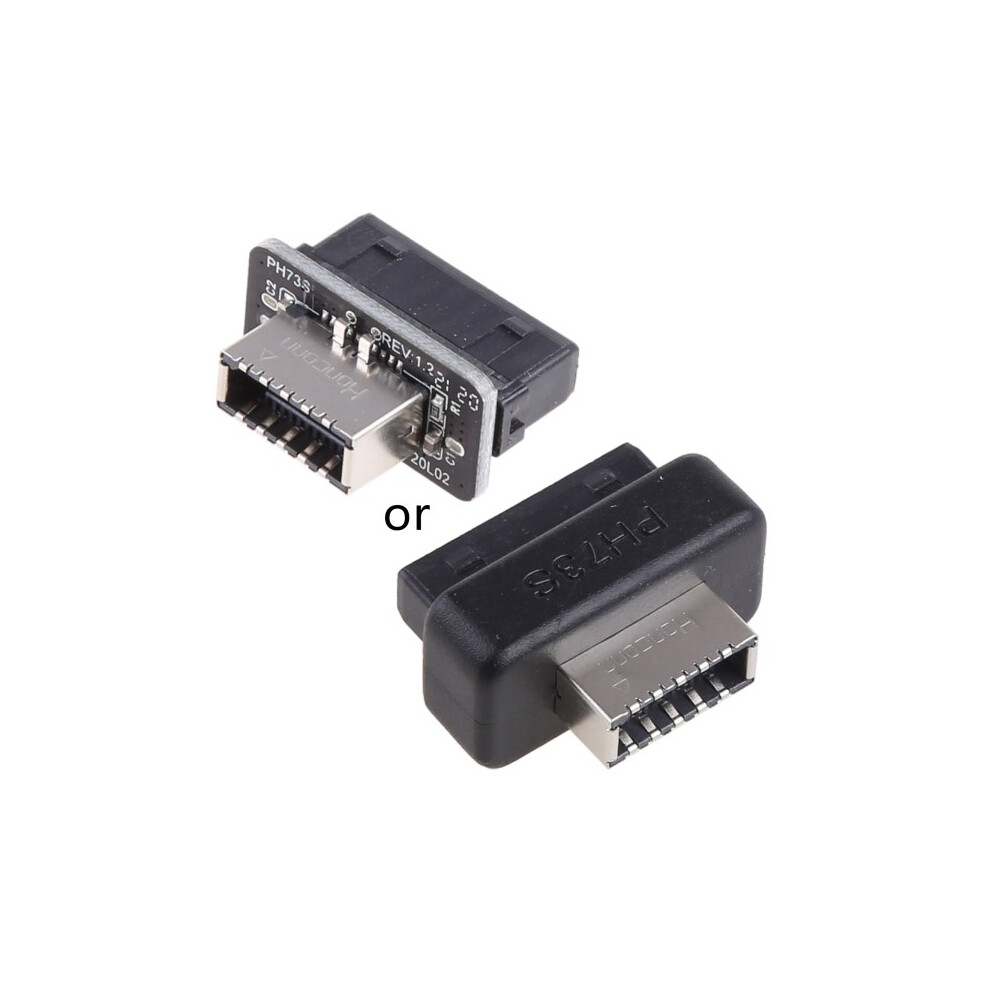 Friday Usb 3.0 Internal Header To Usb 3.1/3.2 Type C Front Type E Adapter 20Pin To 19Pin Converter Compatible Pc Motherboard Connector_surprise Black 6902344819444