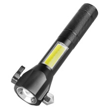 Multifunctional Car Safety Hammer Flashlight USB Rechargeable Emergency Survival Outdoor Lighting Equipment Emergency Work Light_Surprise Gift